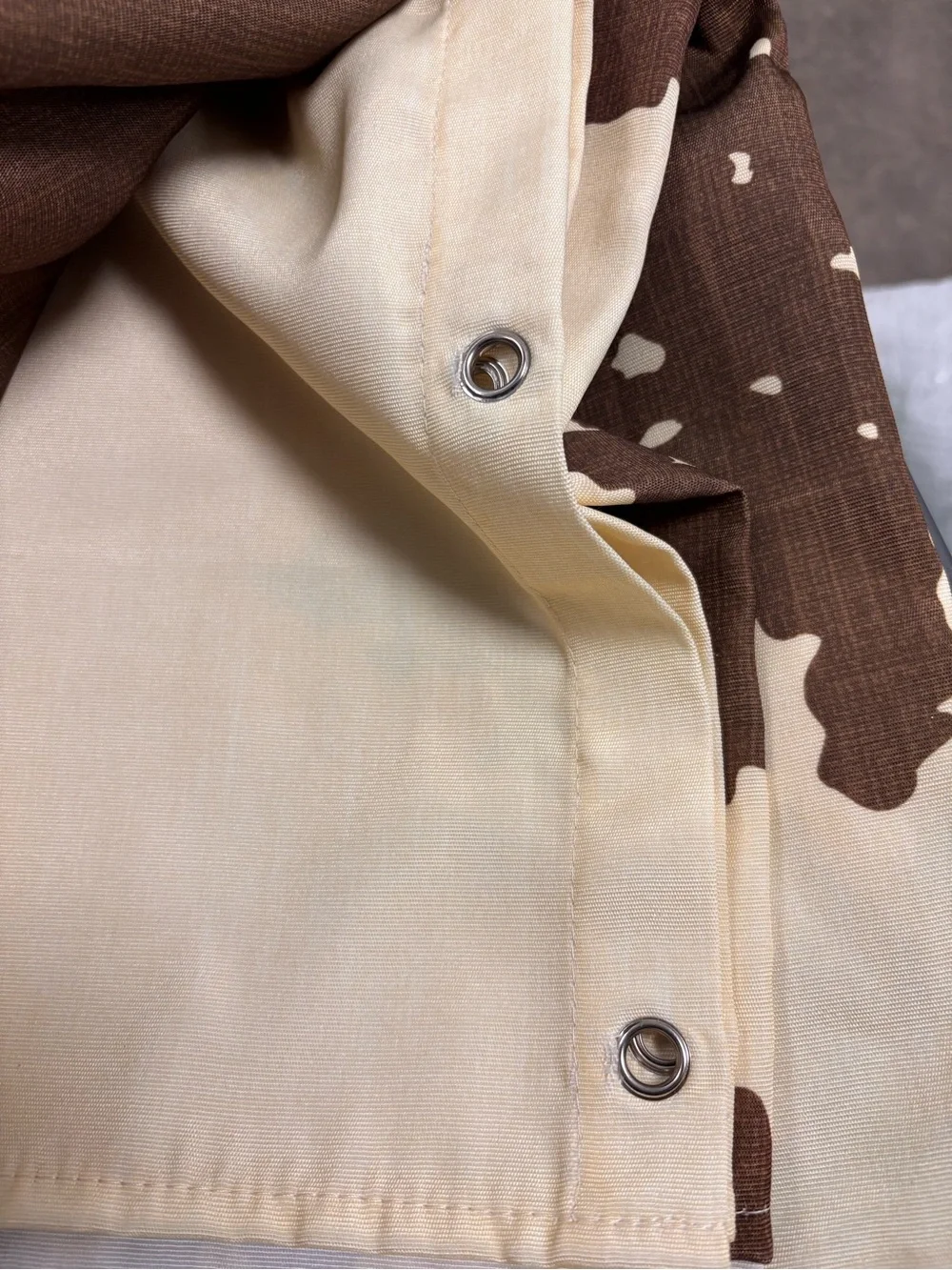 Brown and Cream Deer Silhouette Fabric shower curtain